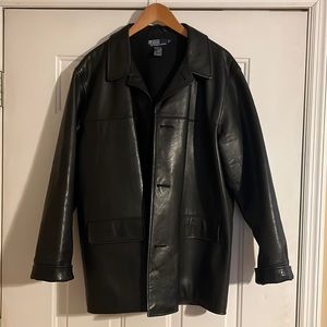 Size Large. Polo Ralph Lauren leather pea Coat.